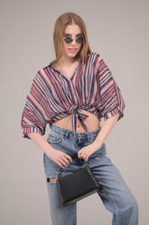 Sunset Stripe Knot Top